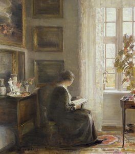 Czytanie przy słonecznym oknie autorstwa Carl Holsoe