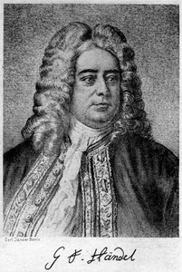 George Frideric Handel 1685-1759, urodzony w Niemczech kompozytor brytyjski, XX wiek. autorstwa Carl Jander