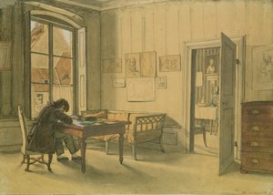Erwin Speckter w swoim domu w Monachium (wc na papierze) autorstwa Carl Julius Milde