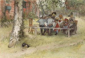 Śniadanie pod wielką brzozą autorstwa Carl Larsson