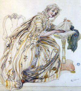Dekoracja świąteczna (akwarela na papierze) autorstwa Carl Larsson