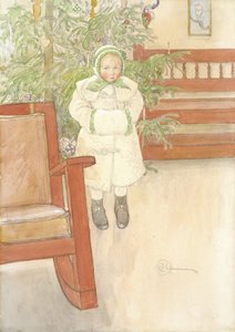 Dziewczynka i fotel bujany autorstwa Carl Larsson