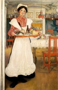 Martina niosąca śniadanie na tacy autorstwa Carl Larsson