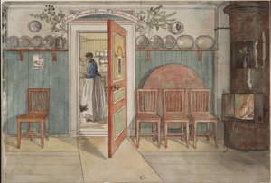 Stara Anna. Z cyklu „Dom” (26 akwareli) autorstwa Carl Larsson