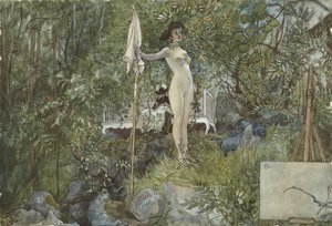 Studio plenerowe, z serii A Home, ok. 1895 (wc na papierze) autorstwa Carl Larsson