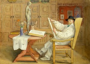 Autoportret (w nowym studio) autorstwa Carl Larsson