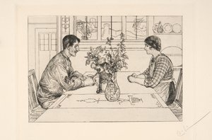 Autoportret jako rytownik autorstwa Carl Larsson