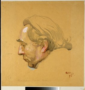 Fresk przedstawiający Sergela. Studium do głowy Sergela autorstwa Carl Larsson