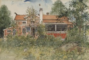 Chata z cyklu Dom, ok.1895 (wc na papierze) autorstwa Carl Larsson