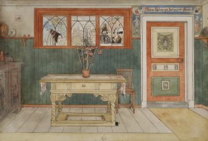 Jadalnia, z cyklu Dom, ok.1895 (wc na papierze) autorstwa Carl Larsson
