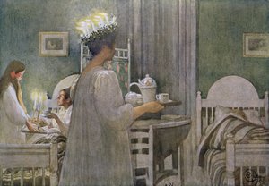 Święto Św. Łucji 13 grudnia autorstwa Carl Larsson