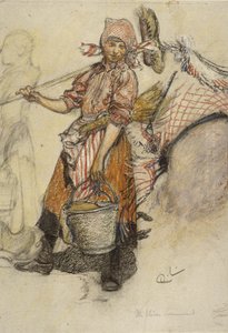 Praczka (pastel na papierze) autorstwa Carl Larsson
