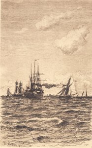Parowce i żaglowce autorstwa Carl Locher