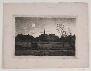 Kościół Hornbæk, letni wieczór autorstwa Carl Locher