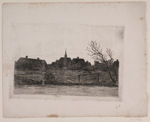 Kościół Hornbæk, letni wieczór autorstwa Carl Locher