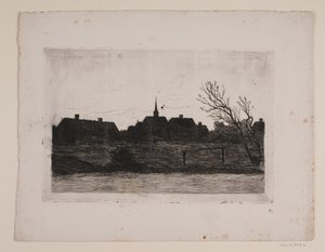 Kościół Hornbæk, letni wieczór autorstwa Carl Locher