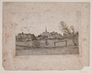 Kościół Hornbæk, letni wieczór autorstwa Carl Locher