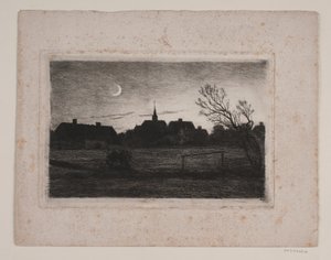 Kościół Hornbæk, letni wieczór autorstwa Carl Locher