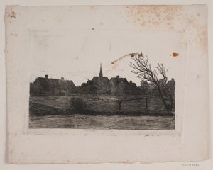 Kościół Hornbæk, letni wieczór autorstwa Carl Locher