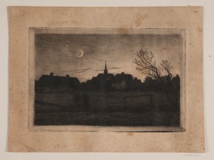 Kościół Hornbæk, letni wieczór autorstwa Carl Locher