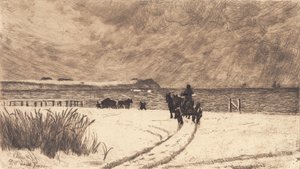 Zimowy dzień w Hornbæk autorstwa Carl Locher