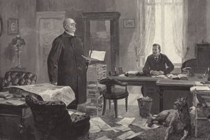 Bismarck dyktuje swoje wspomnienia (rycina)
