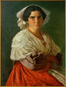 C.L.Jessen, portret Włoszki w stroju ludowym