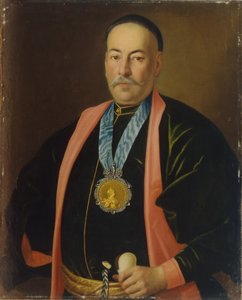 Portret Stepana Daniłowicza Jefremowa, Atamana Zastępu Kozaków Dońskich, 1765 autorstwa Carl Ludwig Johann Christineck