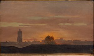 Darmstadt, widok z pałacu Schlossatelier autorstwa Carl Ludwig Seeger
