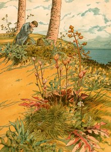 Robinson Crusoe na modlitwie w swoim „kościele”