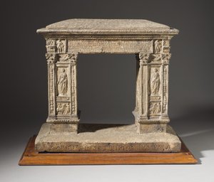 Model łuku Argentarii, ok.1792-95 (korek, przyciemniane stiuki i piasek) autorstwa Carl May