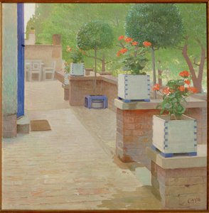 Gartenterrasse - Taras ogrodowy ... (obraz na płótnie) autorstwa Carl Moll