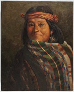 Cove-Vai, San Felipe Pueblo (olej na płótnie) autorstwa Carl Moon
