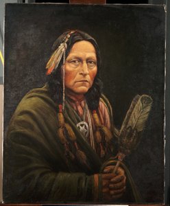Osage człowiek, Bro-Ga-Hee-Ge (olej na płótnie)