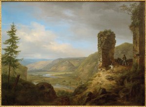C. Morgenstern, widok z ruin zamku Böckelheim autorstwa Carl Morgenstern