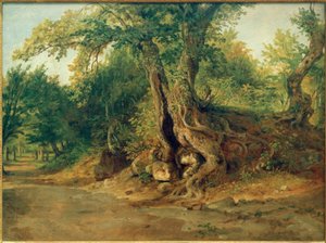 C. Morgenstern, zagajnik w pobliżu Ariccia z dębami ostrolistnymi autorstwa Carl Morgenstern