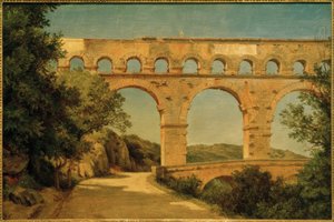 Pont du Gard koło Nîmes / Malarstwo Carla Morgensterna autorstwa Carl Morgenstern