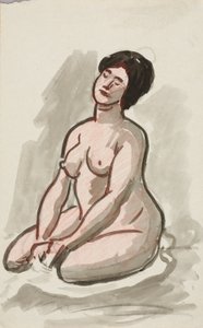 Kobieta nago, siedząca autorstwa Carl Newman
