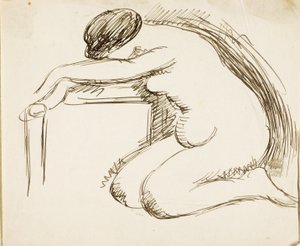 Kobieta nago na kolanach autorstwa Carl Newman