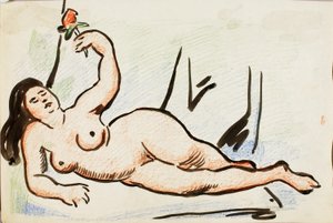 Leżący akt autorstwa Carl Newman