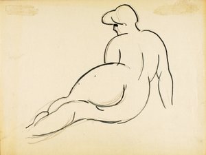 Leżący akt, widok z tyłu autorstwa Carl Newman