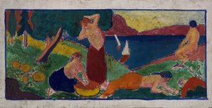 Kobiety w krajobrazie z niebieską obwódką, przed 1932 r.