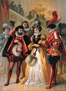 Kopciuszek na balu, ilustracja do „Kopciuszek” Charlesa Perraulta (1628-1703) (kolorystyka)