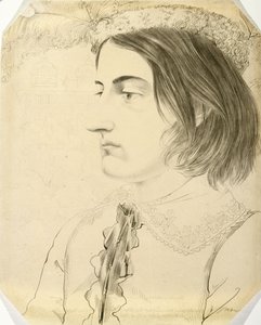 Ludwig Simon, student teologii, 1816 (pióro i pędzel oraz czarny tusz na papierze tkanym)