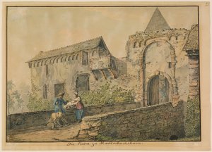 Ruiny zamku Tiefburg w Handschuhsheim autorstwa Carl Philipp Fohr