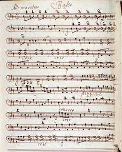 Strona partytury muzycznej Koncertu D-dur Karla Philippa Stamitza autorstwa Carl Philipp Stamitz