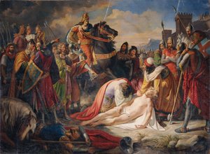 Karol I Anjou na ciele Manfreda po bitwie pod Benewentem 26 lutego 1266 r.