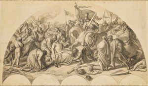 Rudolf I Habsburg przy zwłokach Przemysła Ottokara II z Czech