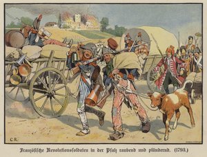 Żołnierze francuscy rabują i plądrują Palatynat autorstwa Carl Röchling