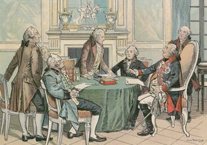Fryderyk Wilhelm II, król pruski (1744-1797) na konsultacjach w sprawie pruskiego kodeksu cywilnego (ok. 1790)